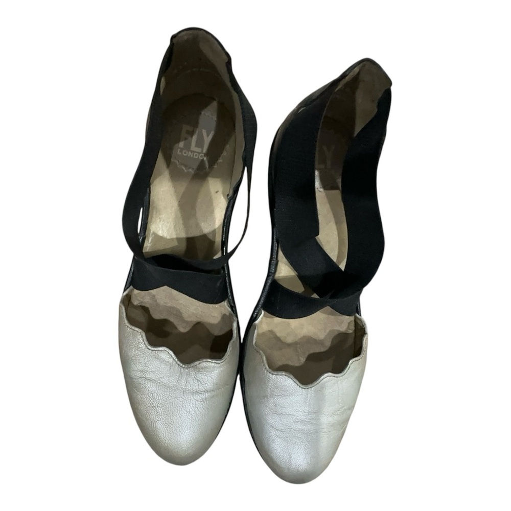 FLY LONDON
Lago Concrete & Silver Low Wedge Shoes - Picture 2 of 8